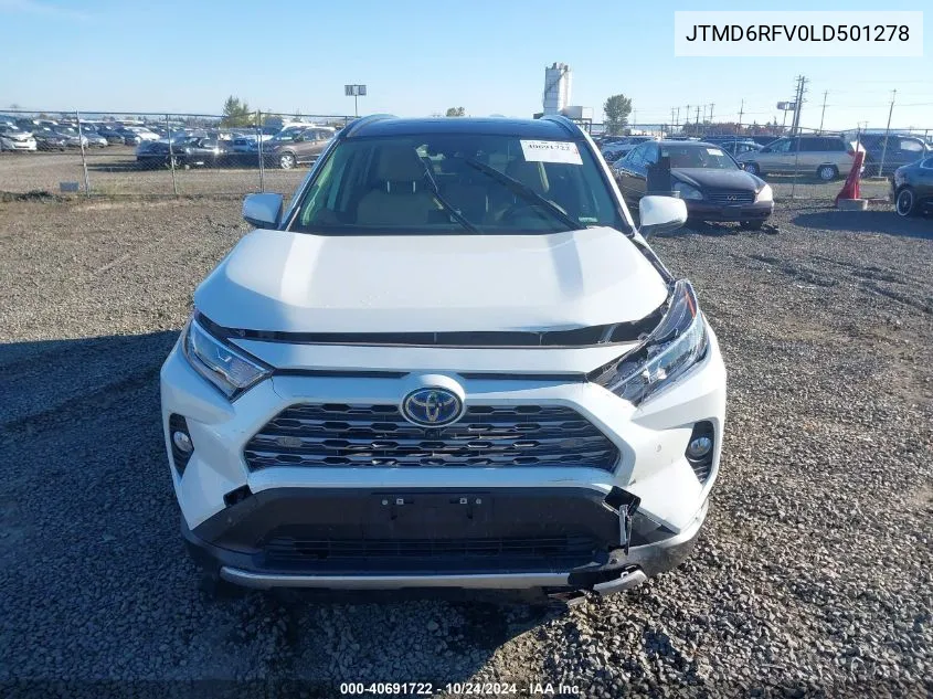 2020 Toyota Rav4 Hybrid Limited VIN: JTMD6RFV0LD501278 Lot: 40691722