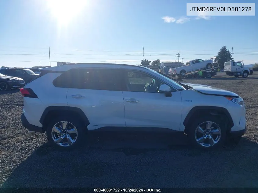 2020 Toyota Rav4 Hybrid Limited VIN: JTMD6RFV0LD501278 Lot: 40691722