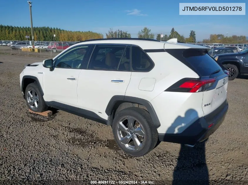 2020 Toyota Rav4 Hybrid Limited VIN: JTMD6RFV0LD501278 Lot: 40691722