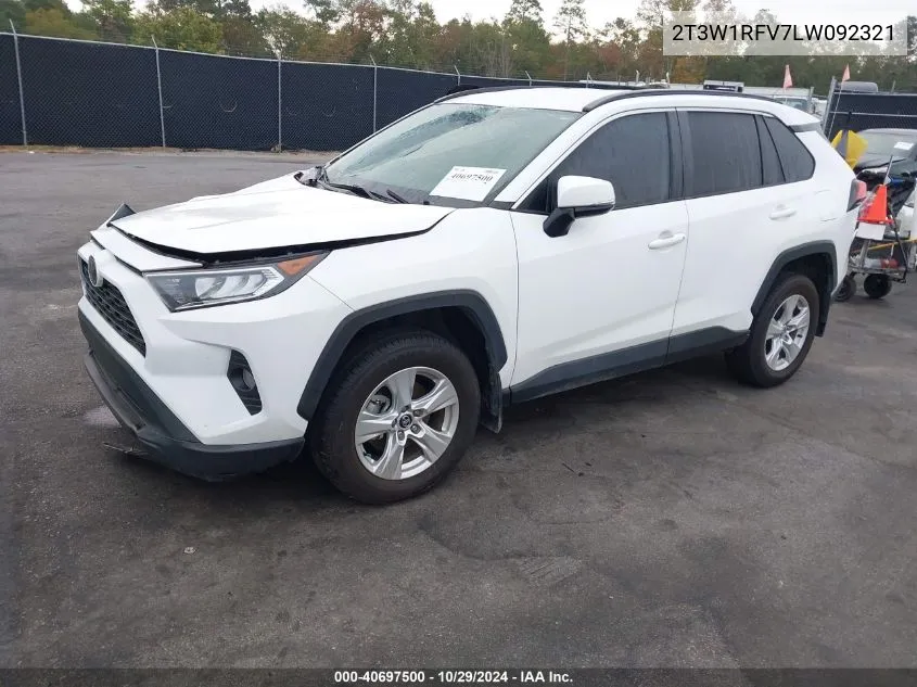 2020 Toyota Rav4 Xle VIN: 2T3W1RFV7LW092321 Lot: 40697500