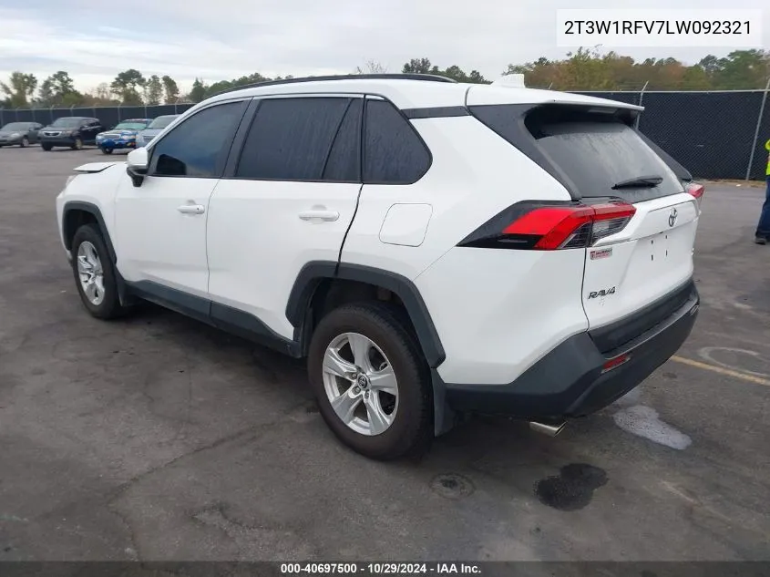 2020 Toyota Rav4 Xle VIN: 2T3W1RFV7LW092321 Lot: 40697500