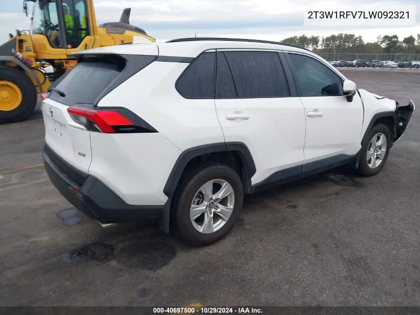 2020 Toyota Rav4 Xle VIN: 2T3W1RFV7LW092321 Lot: 40697500