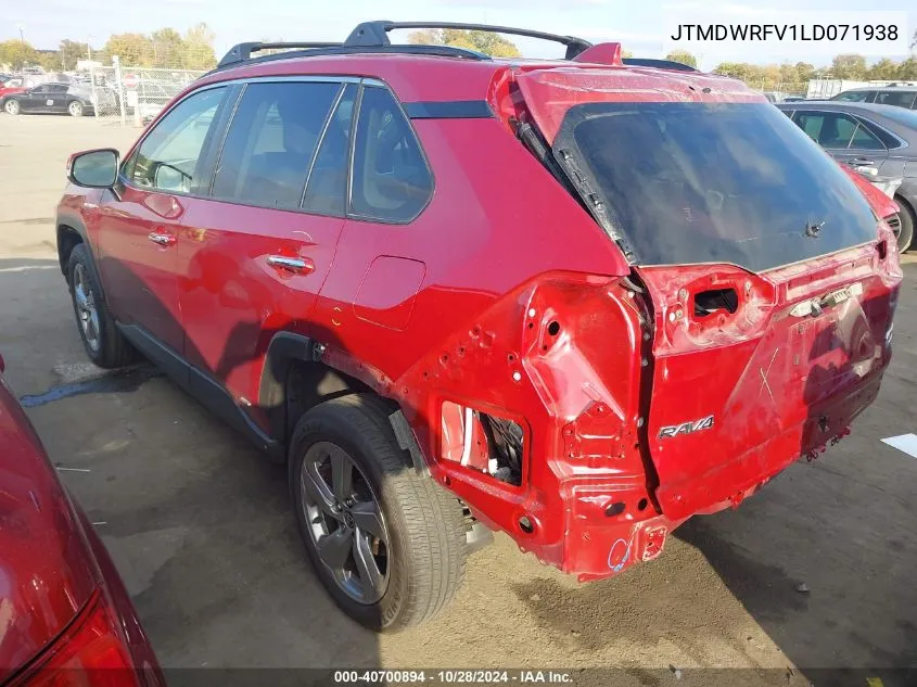 2020 Toyota Rav4 Hybrid Limited VIN: JTMDWRFV1LD071938 Lot: 40700894