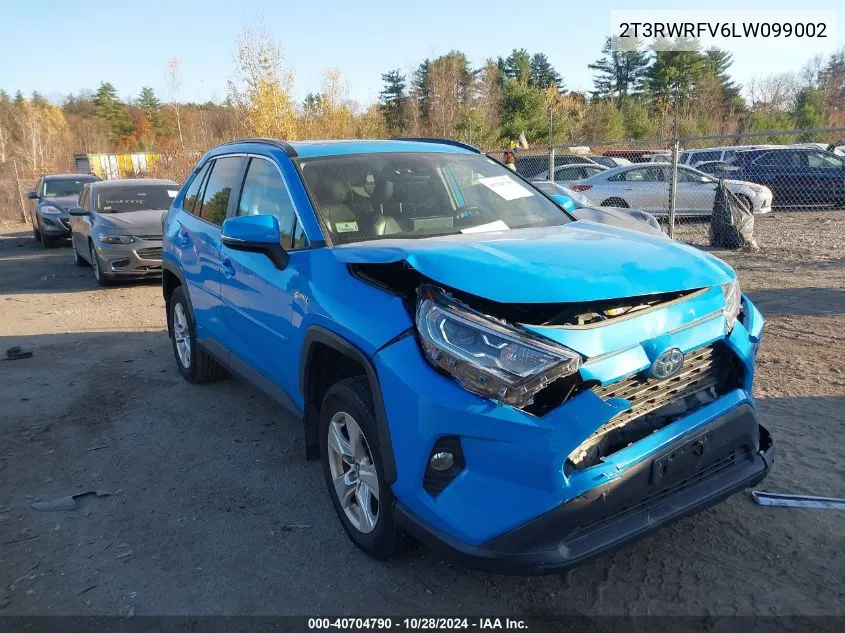 2020 Toyota Rav4 Hybrid Xle VIN: 2T3RWRFV6LW099002 Lot: 40704790