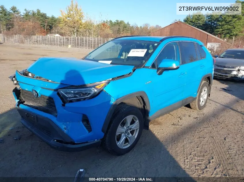 2020 Toyota Rav4 Hybrid Xle VIN: 2T3RWRFV6LW099002 Lot: 40704790