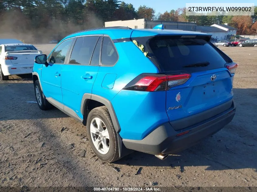 2020 Toyota Rav4 Hybrid Xle VIN: 2T3RWRFV6LW099002 Lot: 40704790