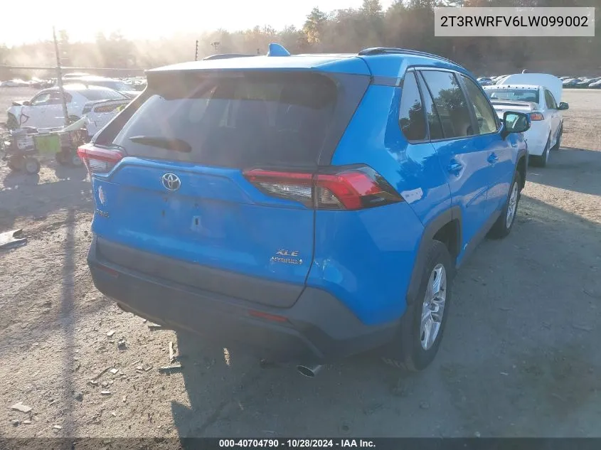 2020 Toyota Rav4 Hybrid Xle VIN: 2T3RWRFV6LW099002 Lot: 40704790