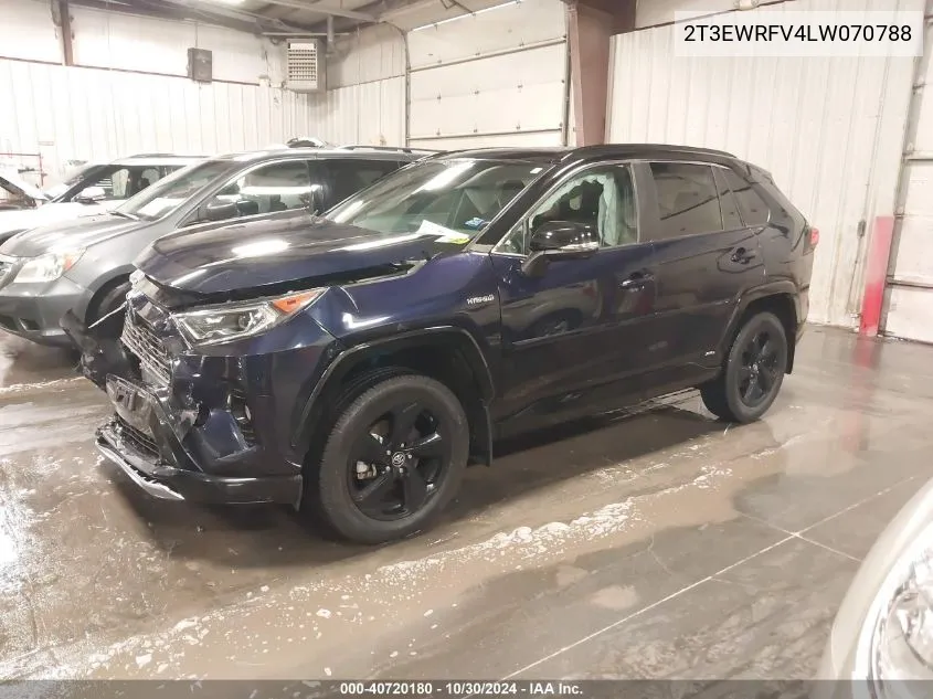 2020 Toyota Rav4 Hybrid Xse VIN: 2T3EWRFV4LW070788 Lot: 40720180