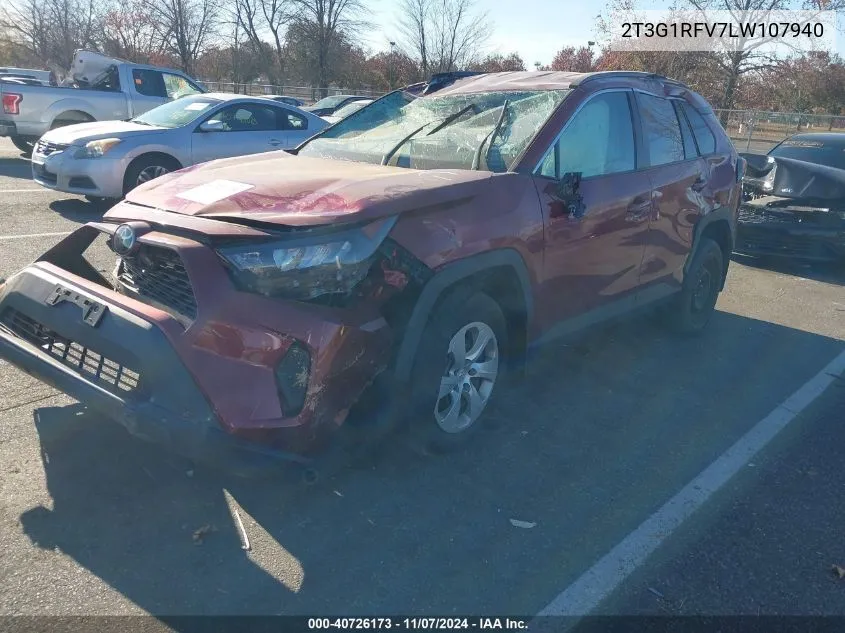 2020 Toyota Rav4 Le VIN: 2T3G1RFV7LW107940 Lot: 40726173