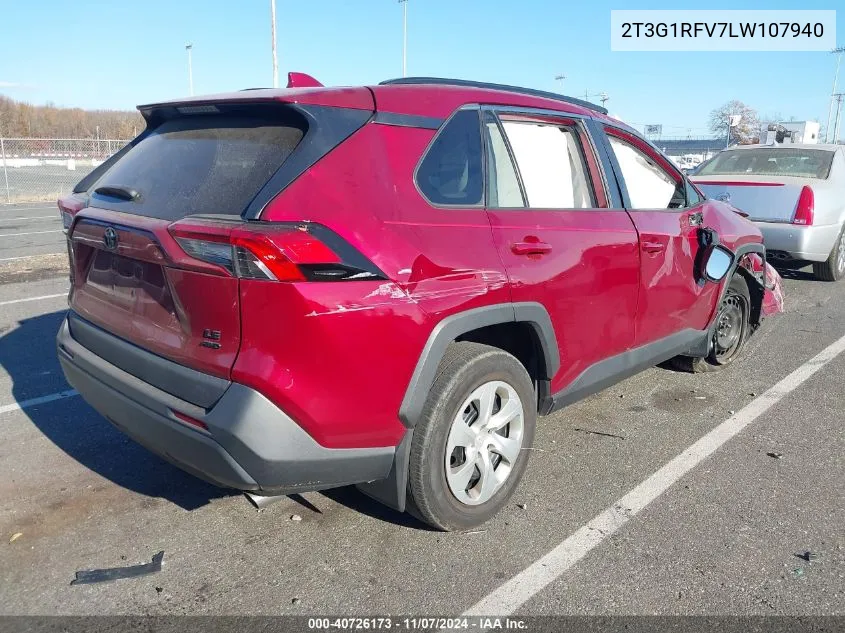 2020 Toyota Rav4 Le VIN: 2T3G1RFV7LW107940 Lot: 40726173