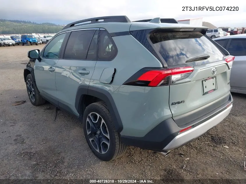 2020 Toyota Rav4 Adventure VIN: 2T3J1RFV5LC074220 Lot: 40726318