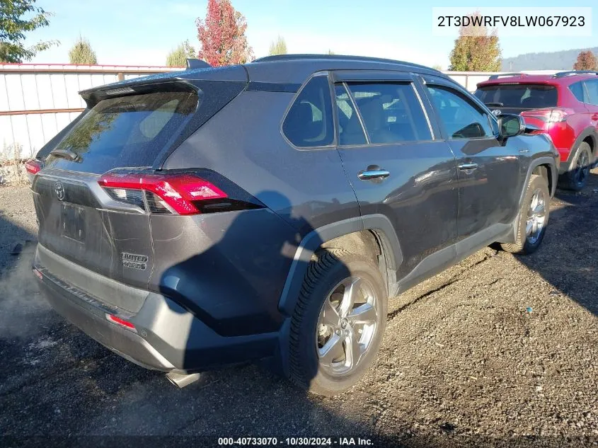 2T3DWRFV8LW067923 2020 Toyota Rav4 Hybrid Limited