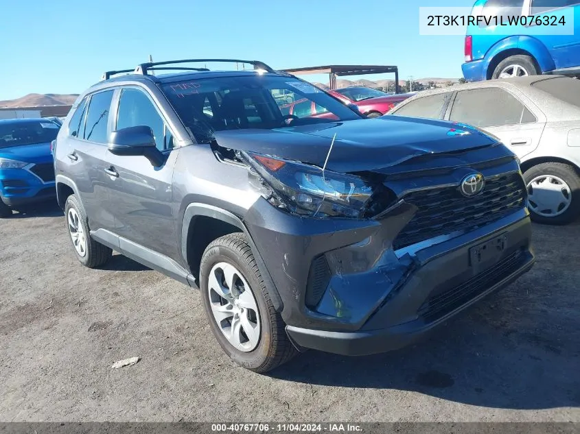 2020 Toyota Rav4 Le VIN: 2T3K1RFV1LW076324 Lot: 40767706