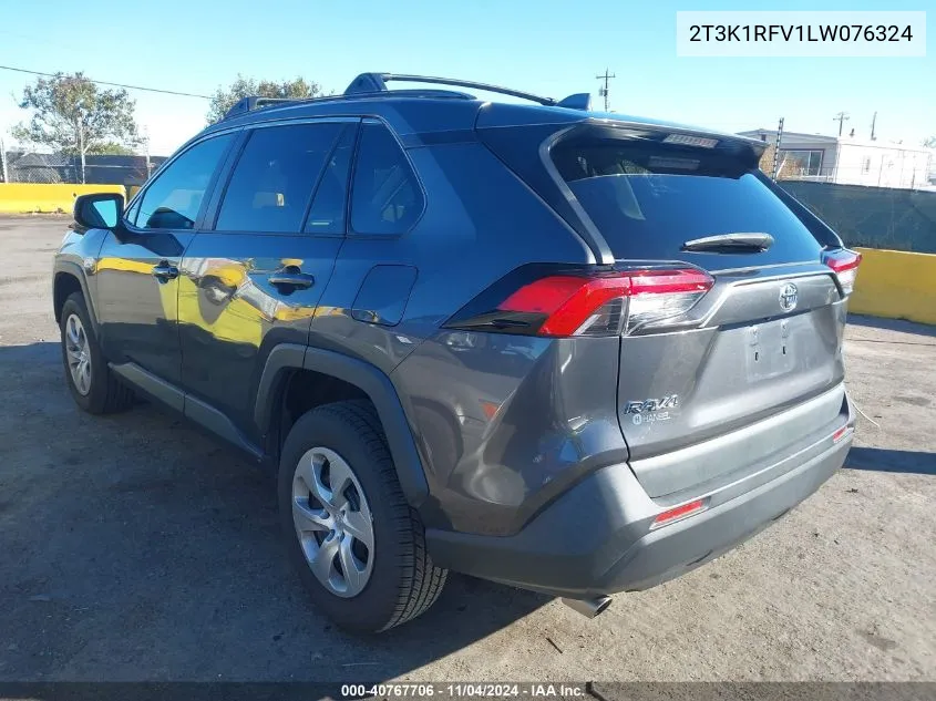 2020 Toyota Rav4 Le VIN: 2T3K1RFV1LW076324 Lot: 40767706