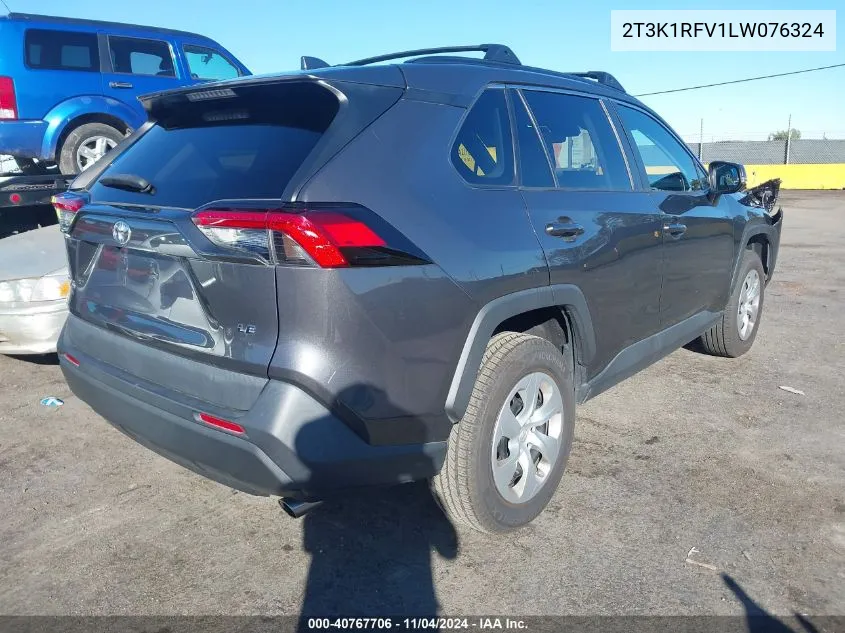 2020 Toyota Rav4 Le VIN: 2T3K1RFV1LW076324 Lot: 40767706