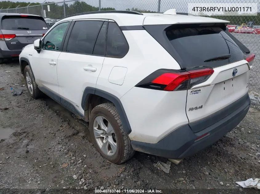 2020 Toyota Rav4 Hybrid Xle VIN: 4T3R6RFV1LU001171 Lot: 40783746