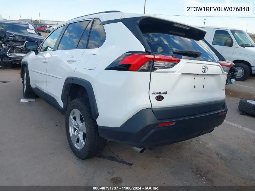 2020 Toyota Rav4 Xle VIN: 2T3W1RFV0LW076848 Lot: 40791737