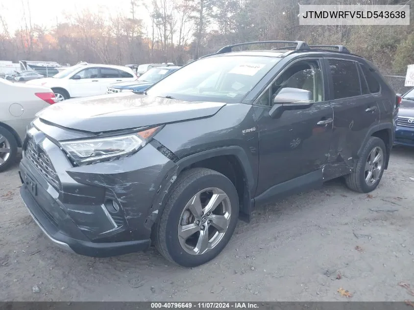 2020 Toyota Rav4 Hybrid Limited VIN: JTMDWRFV5LD543638 Lot: 40796649