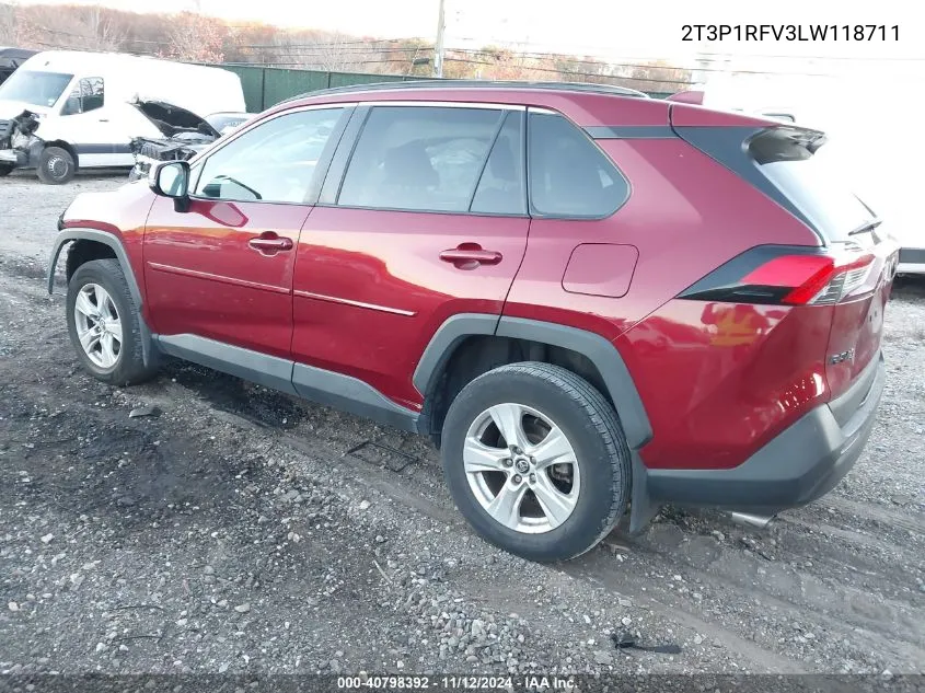 2020 Toyota Rav4 Xle VIN: 2T3P1RFV3LW118711 Lot: 40798392