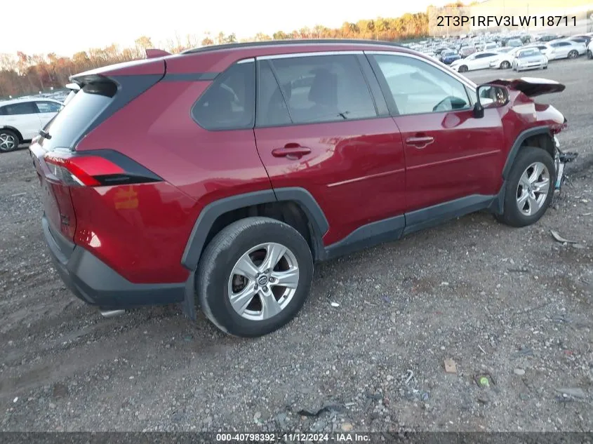 2020 Toyota Rav4 Xle VIN: 2T3P1RFV3LW118711 Lot: 40798392