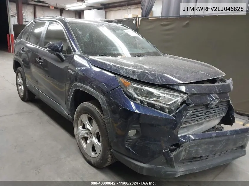 2020 Toyota Rav4 Hybrid Xle VIN: JTMRWRFV2LJ046828 Lot: 40800842