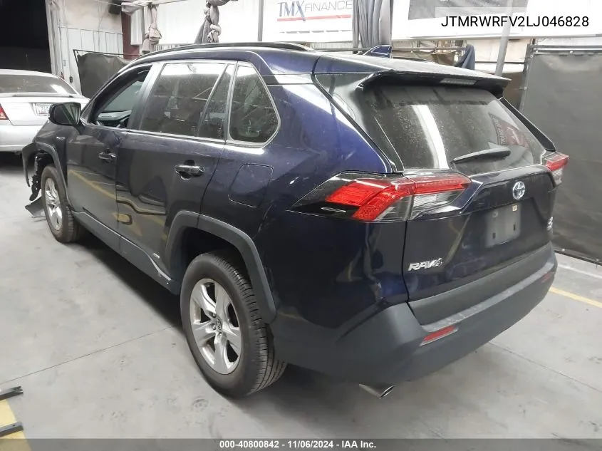 2020 Toyota Rav4 Hybrid Xle VIN: JTMRWRFV2LJ046828 Lot: 40800842