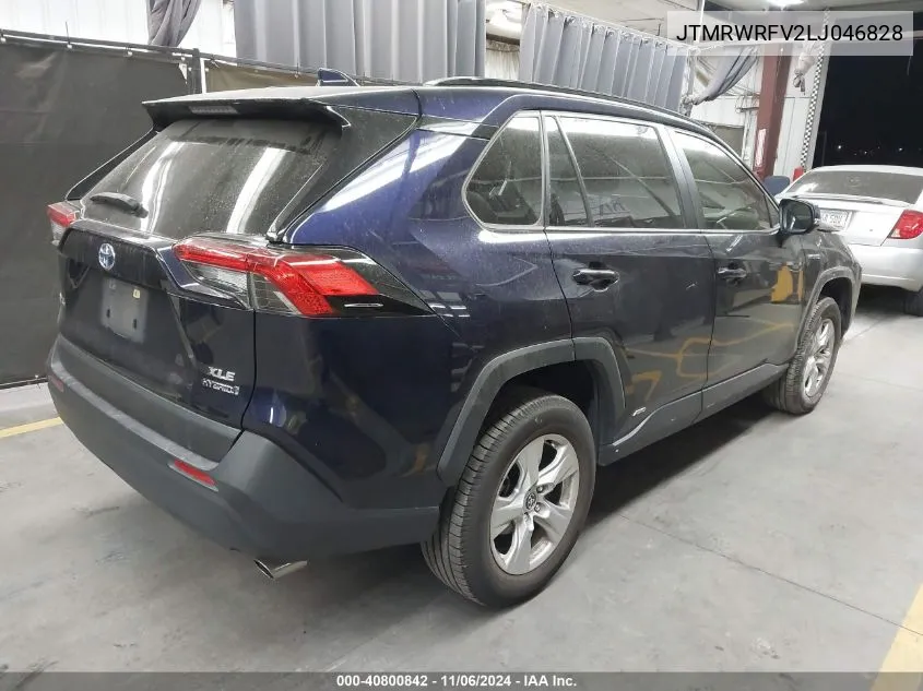 2020 Toyota Rav4 Hybrid Xle VIN: JTMRWRFV2LJ046828 Lot: 40800842