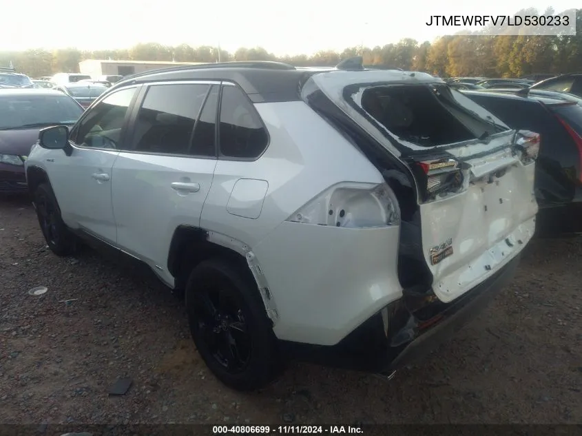 2020 Toyota Rav4 Hybrid Xse VIN: JTMEWRFV7LD530233 Lot: 40806699