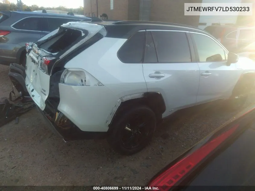 2020 Toyota Rav4 Hybrid Xse VIN: JTMEWRFV7LD530233 Lot: 40806699