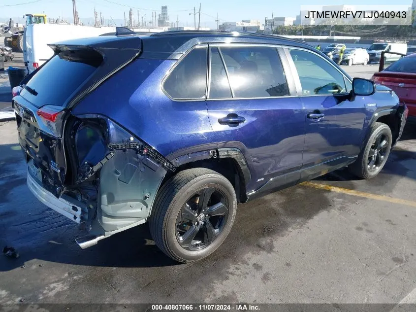 JTMEWRFV7LJ040943 2020 Toyota Rav4 Hybrid Xse