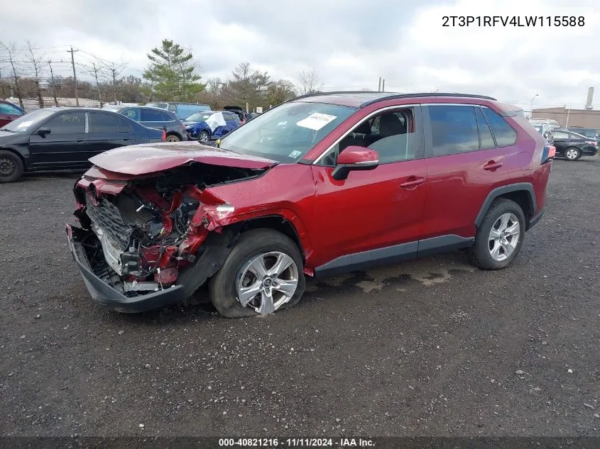 2T3P1RFV4LW115588 2020 Toyota Rav4 Xle