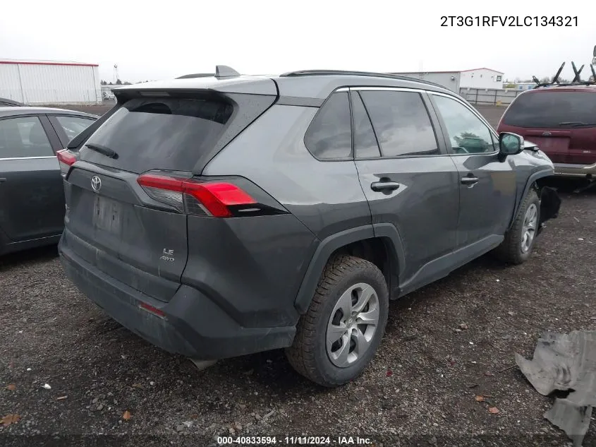 2020 Toyota Rav4 Le VIN: 2T3G1RFV2LC134321 Lot: 40833594