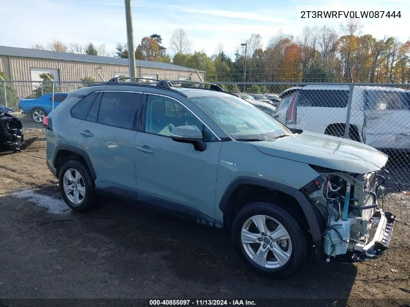 2020 Toyota Rav4 Hybrid Xle VIN: 2T3RWRFV0LW087444 Lot: 40855097