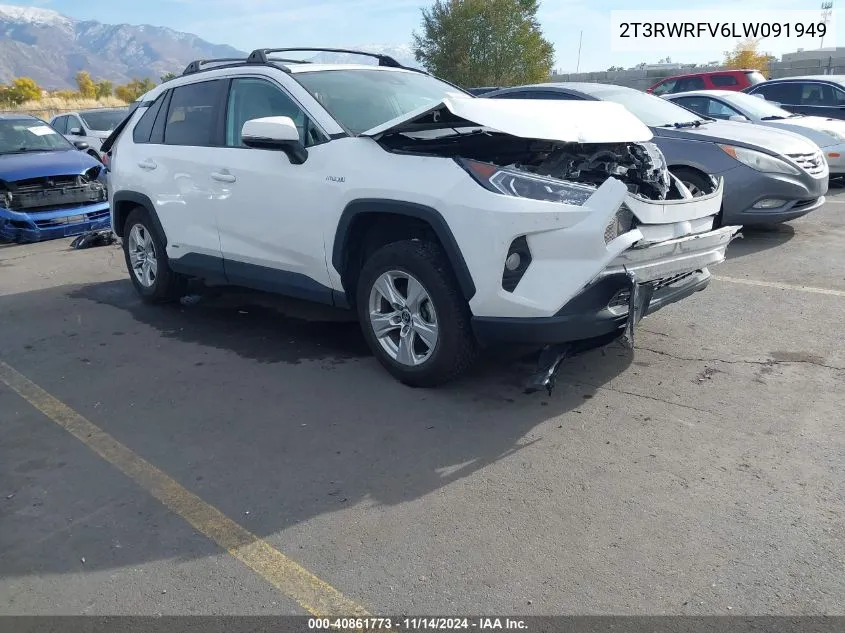 2020 Toyota Rav4 Hybrid Xle VIN: 2T3RWRFV6LW091949 Lot: 40861773