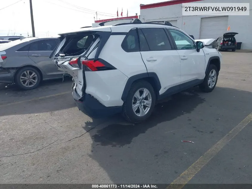 2020 Toyota Rav4 Hybrid Xle VIN: 2T3RWRFV6LW091949 Lot: 40861773