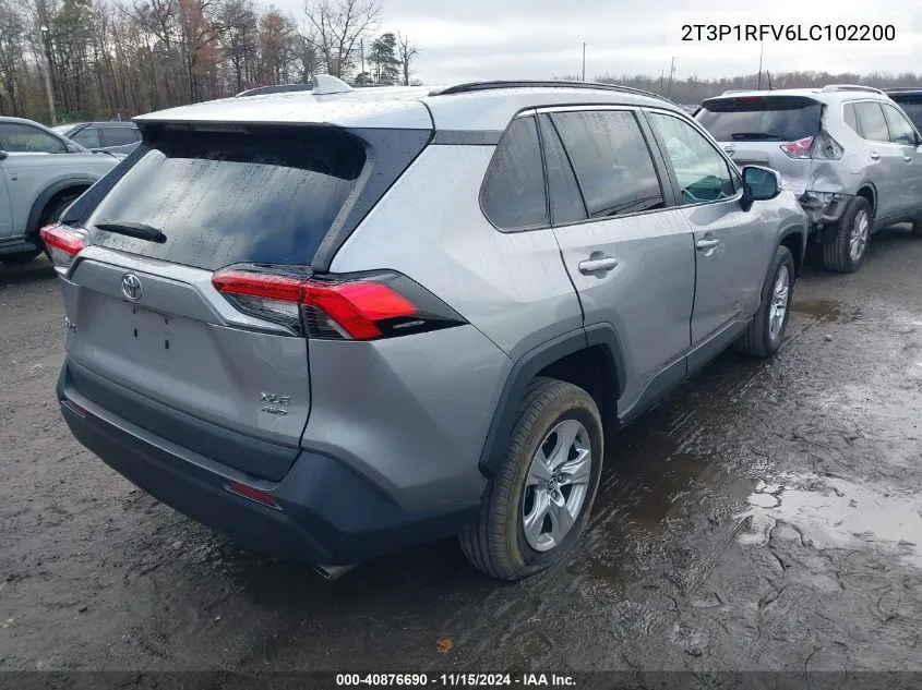 2020 Toyota Rav4 Xle VIN: 2T3P1RFV6LC102200 Lot: 40876690