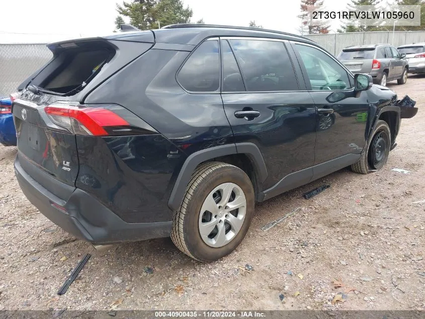 2020 Toyota Rav4 Le VIN: 2T3G1RFV3LW105960 Lot: 40900435