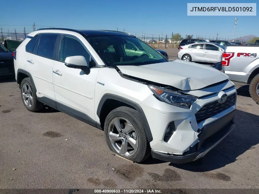 2020 Toyota Rav4 Hybrid Limited VIN: JTMD6RFV8LD501092 Lot: 40900633