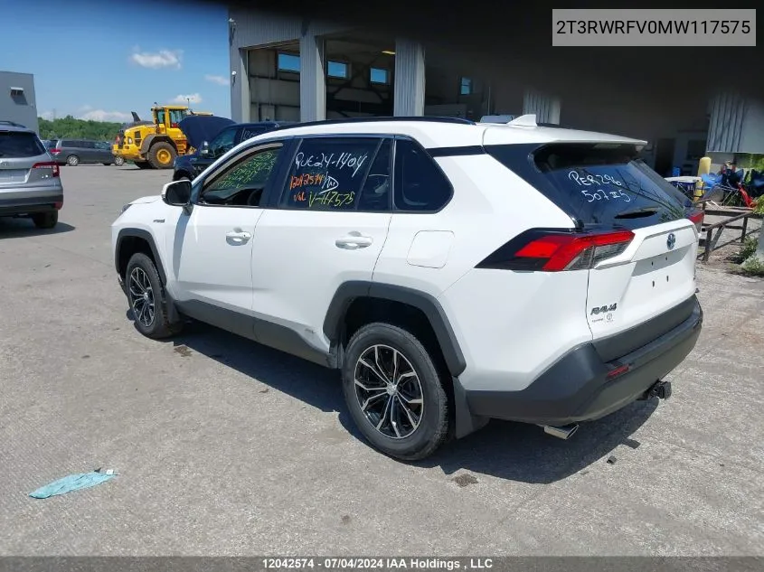 2021 Toyota Rav4 Xle VIN: 2T3RWRFV0MW117575 Lot: 12042574