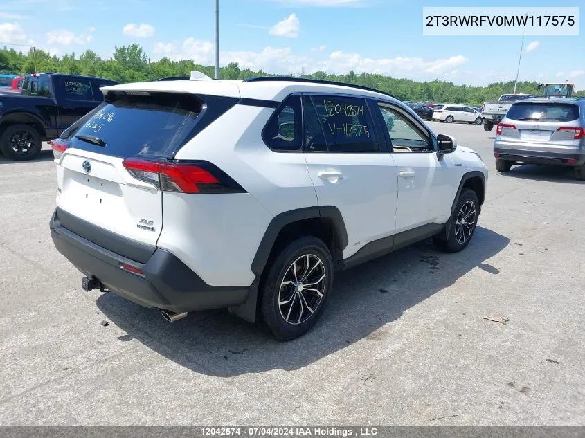 2021 Toyota Rav4 Xle VIN: 2T3RWRFV0MW117575 Lot: 12042574