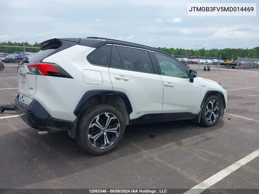 2021 Toyota Rav4 Prime Se VIN: JTMGB3FV5MD014469 Lot: 12063346