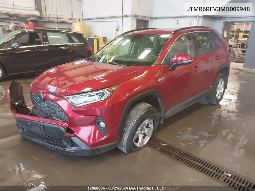 2021 Toyota Rav4 Hybrid Xle VIN: JTMR6RFV3MD009948 Lot: 12068806