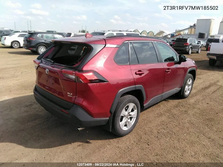 2021 Toyota Rav4 Xle/Xle Premium VIN: 2T3R1RFV7MW185502 Lot: 12073409