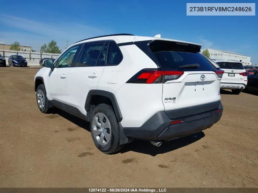 2021 Toyota Rav4 Le VIN: 2T3B1RFV8MC248626 Lot: 12074122