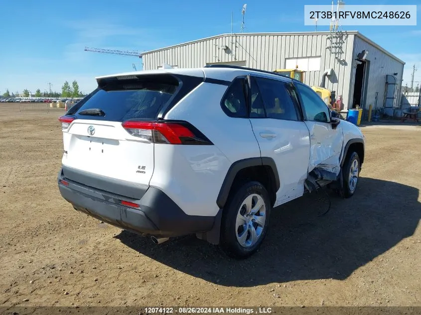 2021 Toyota Rav4 Le VIN: 2T3B1RFV8MC248626 Lot: 12074122