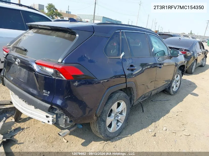 2021 Toyota Rav4 Xle/Xle Premium VIN: 2T3R1RFV7MC154350 Lot: 12079982