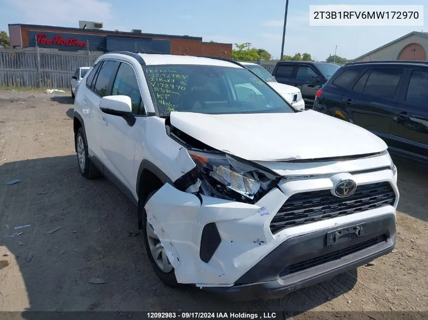 2T3B1RFV6MW172970 2021 Toyota Rav4 Le