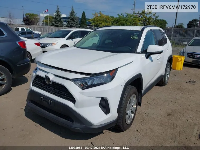 2T3B1RFV6MW172970 2021 Toyota Rav4 Le