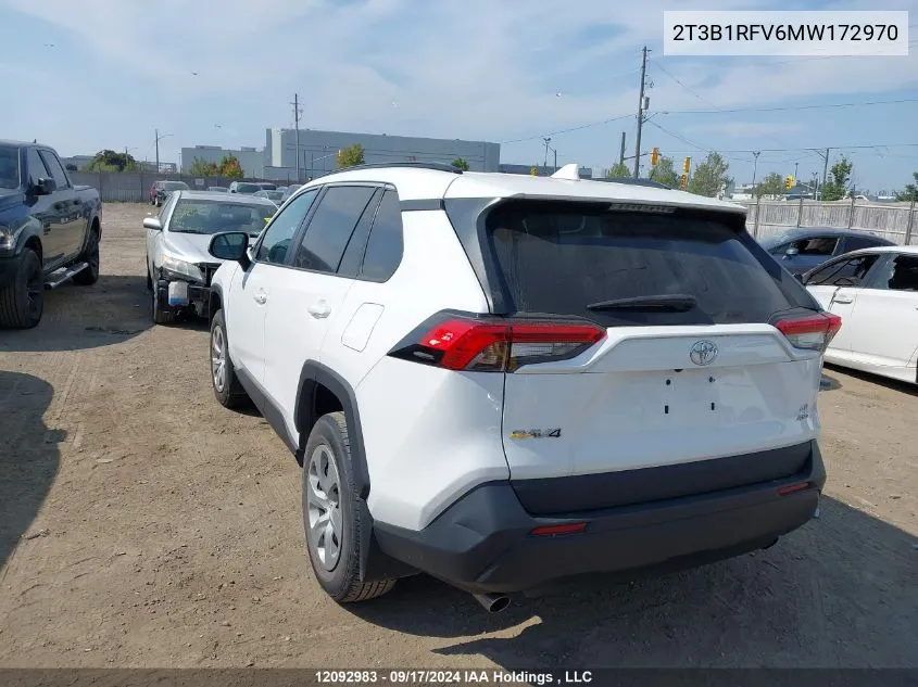 2021 Toyota Rav4 Le VIN: 2T3B1RFV6MW172970 Lot: 12092983