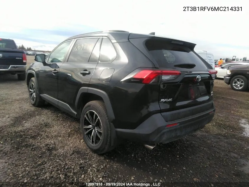 2021 Toyota Rav4 Le VIN: 2T3B1RFV6MC214331 Lot: 12097918